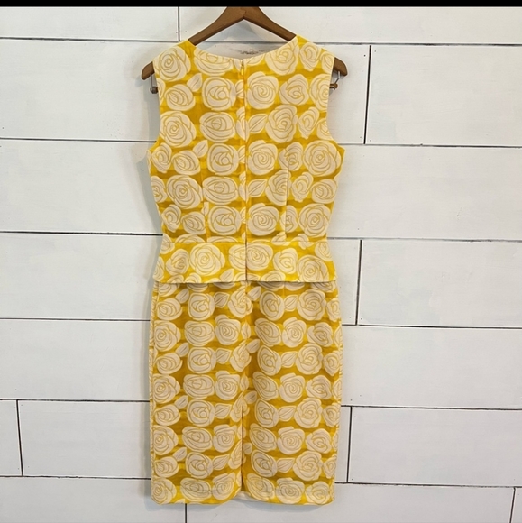 Antonio melani lemon yellow rose print dress. size 8 - Picture 3 of 10